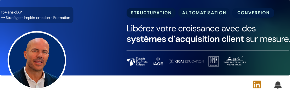 Bannière LinkedIn après le rebranding — cas client 2