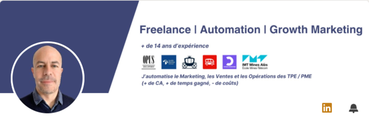 Bannière LinkedIn avant le rebranding — cas client 2