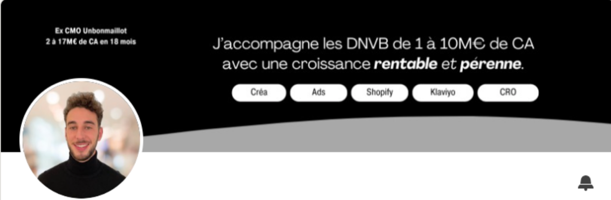 Bannière LinkedIn avant le rebranding — cas client 3
